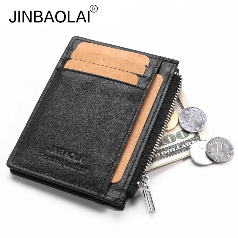 0 : Buy 2017 Genuine Leather Man Coin Bag Male Organizer Wallet Purse Zipper Coin ...