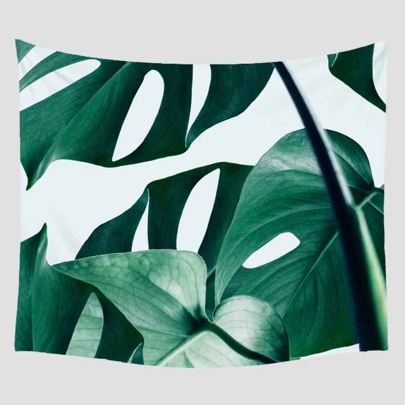 Зеленые листья набивной узор гобелен настенный Декор Мебель путешествия пикник пляж шаль Кемпинг богемный одеяло