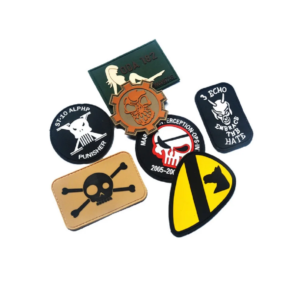 

3D PVC glue First Cavalry Division patch Tactical monkey Bulldog patch armband American Flag Seals patch badges punisher pacthes