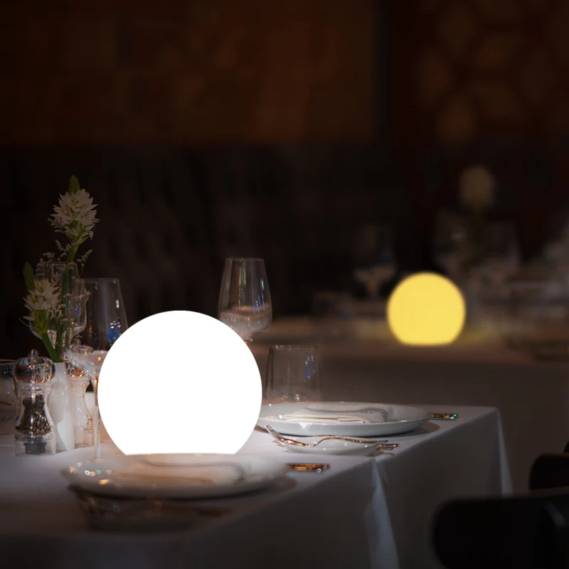 

Remote Control Rechargeable Moon Table Lamp LED Ball Light Indoor Decorative Night Light Cordless RGB Lights 16 Color Kitchen