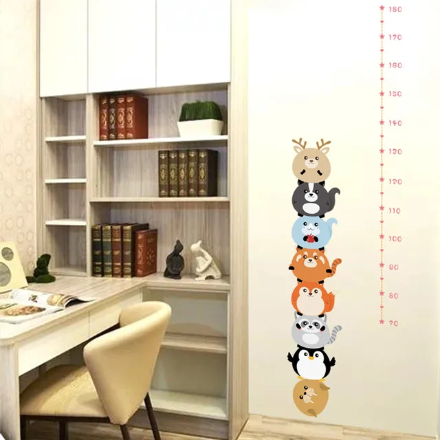 Funny Animals Height Measure Wall Stickers For Kids Rooms Decals Funny Animals Height Measure Wall Stickers For Kids Rooms Decals Bedroom Nursery Ruler Growth Chart