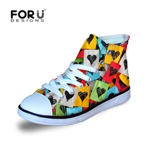 FORUDESIGNS/детская обувь для снежинок для мальчиков и девочек, для велоспорта, для прогулок, бега, прыжки, Высокие конфеты, парусиновые туфли с принтом