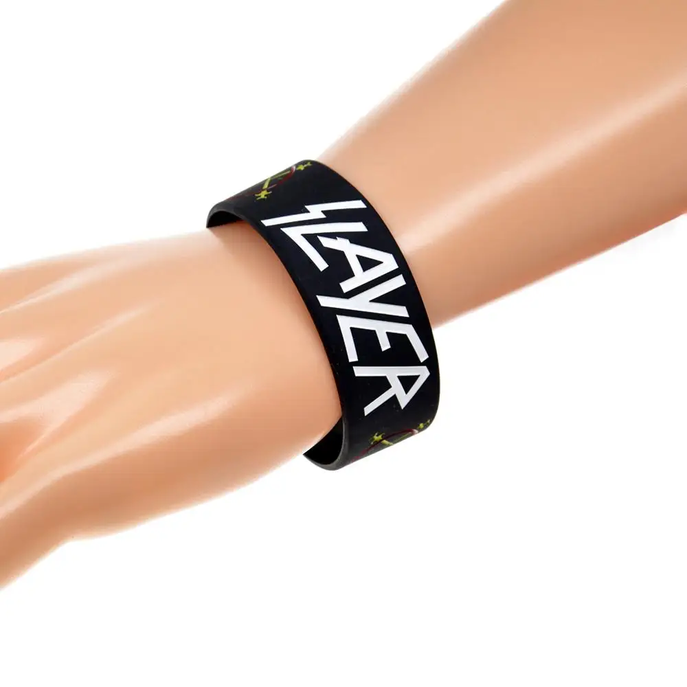 1 шт черный взрослый размер Slayer силиконовый браслет для любителей музыки