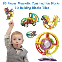 98 шт. 3D Магнитные строительные блоки модели Brinquedos строительные игрушки Магнитный конструктор горячие кирпичи магнитные игрушки развивающие игрушки