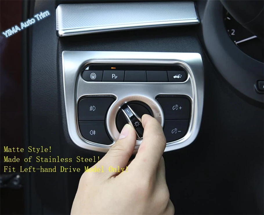 

Lapetus Car Styling Front Head Lights Headlights Lamp Switch Button Cover Trim 1 Piece For Infiniti QX50 2018 2019