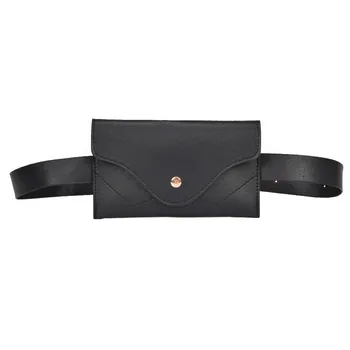 

Fashion Simple Women Pure Color Waist Bag Splice Leather Messenger Shoulder Bag Women Walking Shopping Belly Band Chest Bag