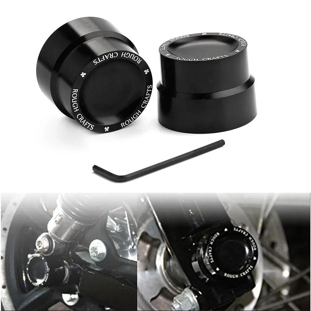 

Adeeing Front & Rear Axle Nut Cover Cap for Harley Softail Dyna V-Rod Sportster 883 1200 Black Front Axle Nut Covers r30