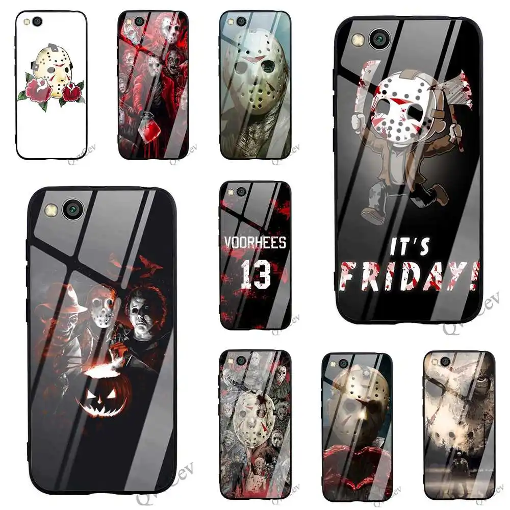 

Protective Jason Voorhees Tempered Glass Phone Case for Xiaomi Redmi Note 7 Cover A1 A2 Mi 8 9 F1 Lite 4X 6A 5 6 Pro Backshell