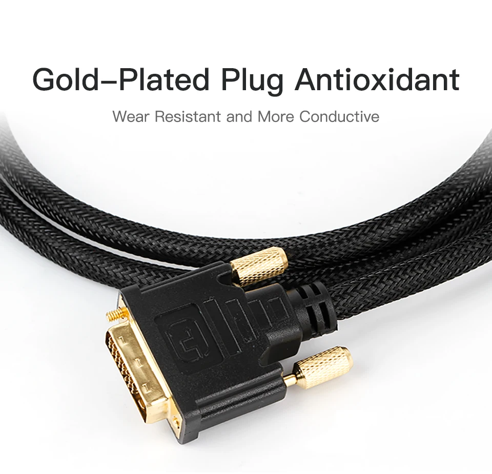 CHOSEAL HDMI To DVI Cable DVI 24+1 Pin Adapter 4K 1080P Bi-directional DVI D Male to HDMI Male Converter Cable for LCD DVD HDTV  (6)