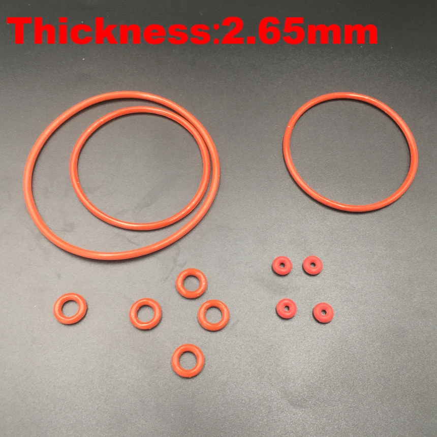 

7pcs 136x2.65 136*2.65 140x2.65 140*2.65 (ID*Thickness) VMQ Food Grade Red Silicone Oil Seal O Ring O-Ring Gasket
