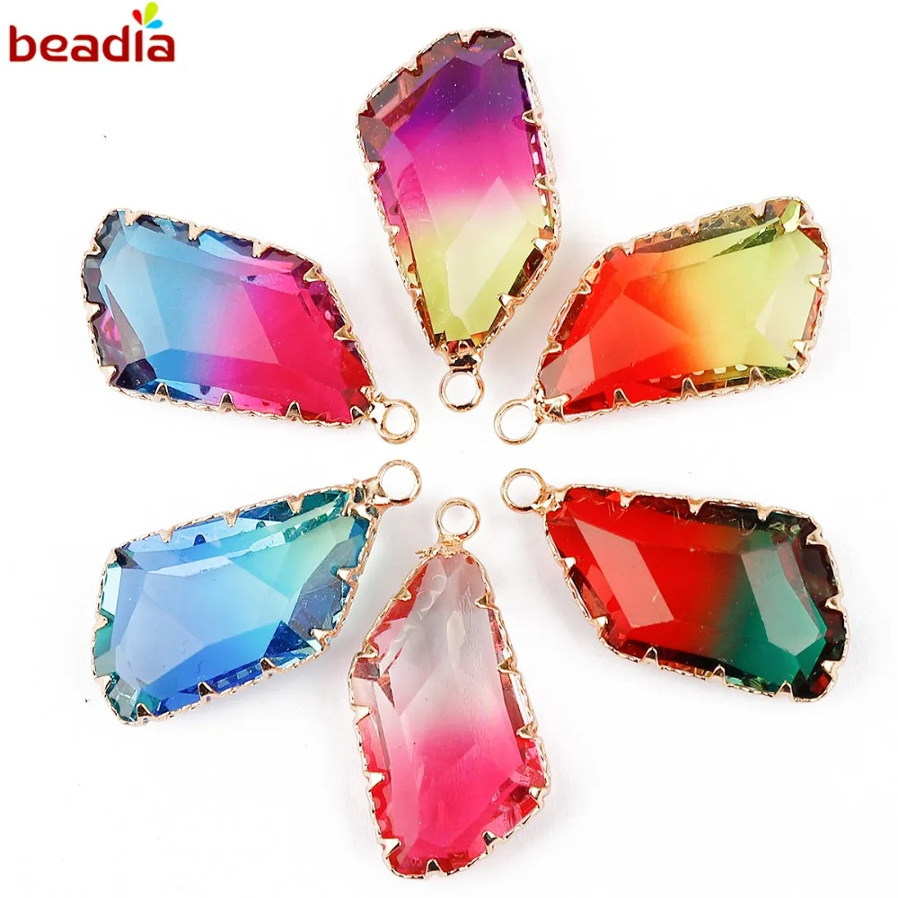 

DIY Colorful Crystal Glass Pendant Charms Nice Fashion Beads For Bracelet & Necklaces Jewelry Making Accessories Earring Charm