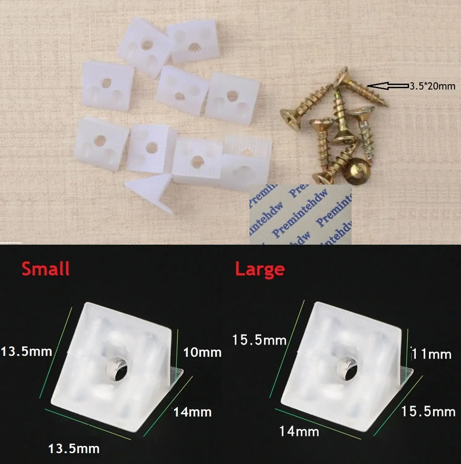 100pcs/lot Clear Plastic 45 Degrees Diagonal Fastening Clip Retainer