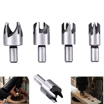 

2019 Woodworking Plug Cutters 4pcs/Set Hardware Tool Set Cutter Drill Practical Carpentry for Power Tools Drop Shipping