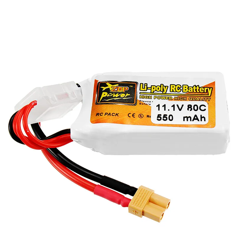 Rechargeable Lipo Battery ZOP Power 11.1V 550mAh 80C 3S XT30 Plug For RC Helicopter Toys Models Quadcopter Accs | Игрушки и хобби