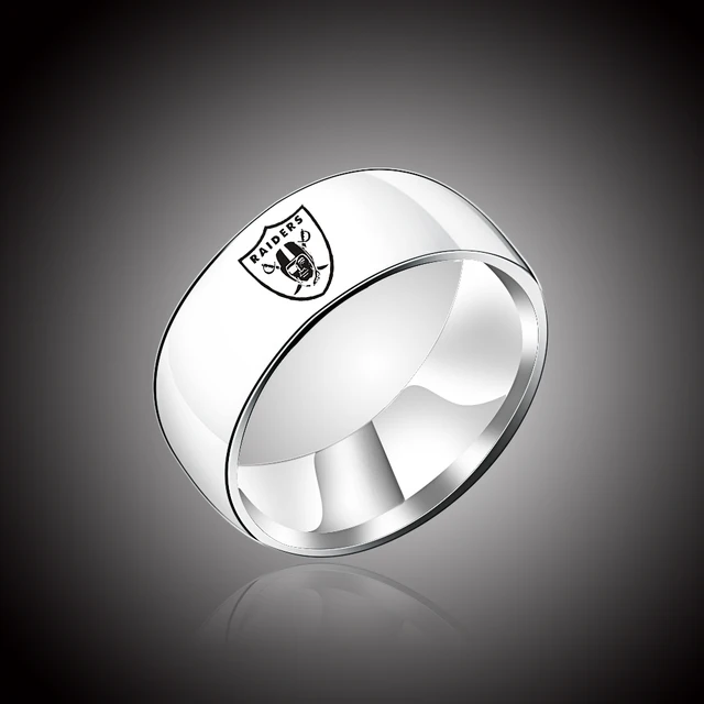 Oakland Raiders Titanium Steel Rings Men Women Unisex Jewelry Super Sports Champion Rings Charm Stainless Steel Rings