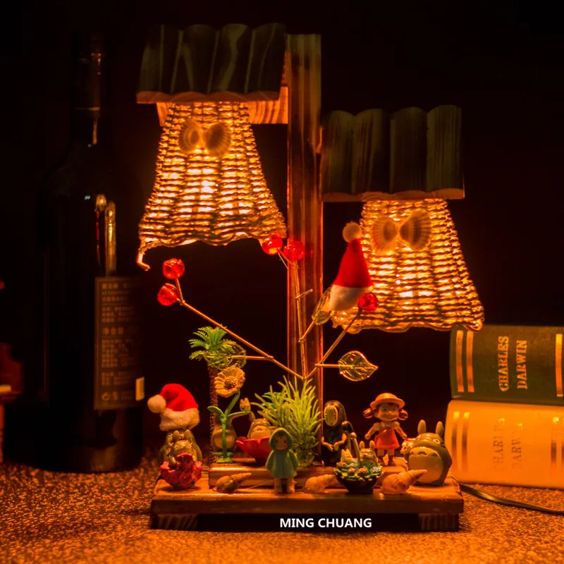 Tonari-No-Totoro-Grass-Wall-May-Night-light-Table-Lamp-Bedside-Lamp-With-LED-Light-Christmas