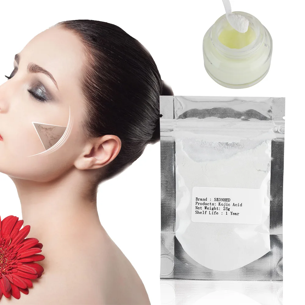 

25g Real 99% pure Kojic Acid Powder Lightening Bleaching Lotions Creams Soaps anti-freckle Removing Pigment Whitening Tool