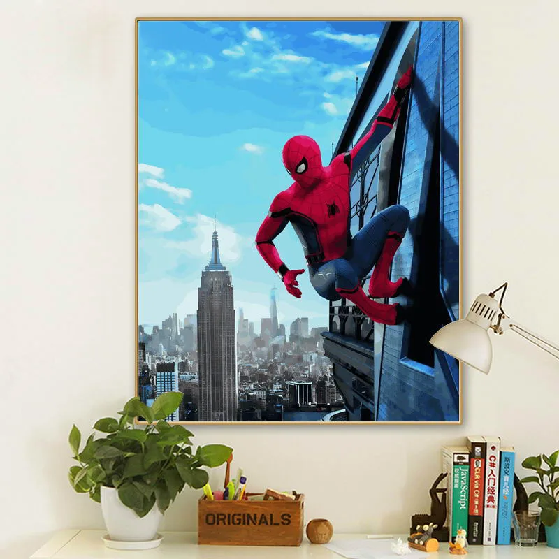 

Spiderman DIY Digital Oil Painting By Numbers Home Decoration Canvas Painting For Living Room Wall Art Kids Painting Gifts