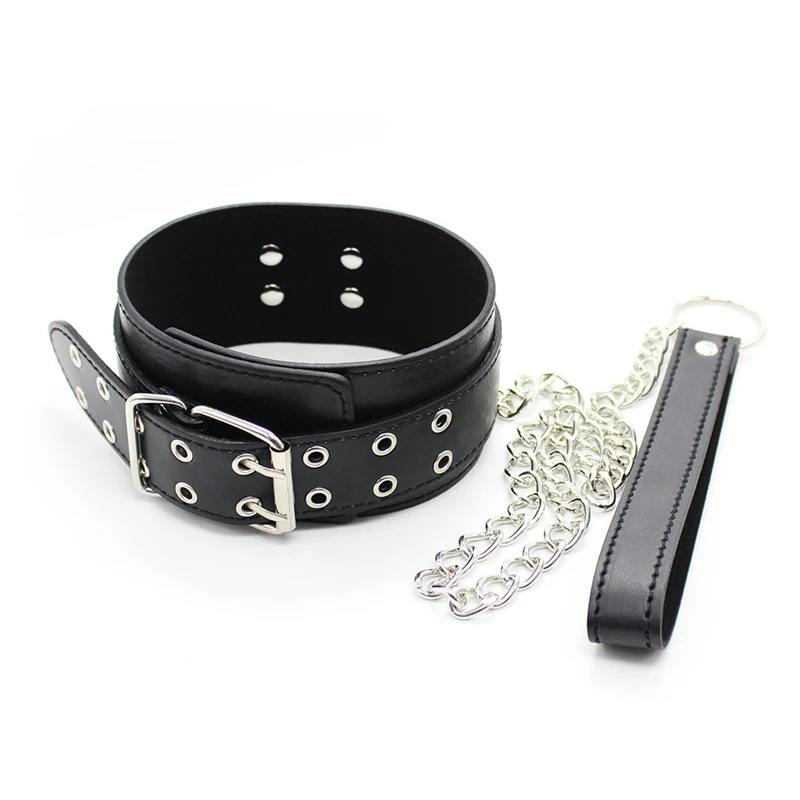  Black Leather Double Row Button Metal Handcuff Ankle Cuff Bdsm Bondage Erotic Under Bed Bdsm Sex To