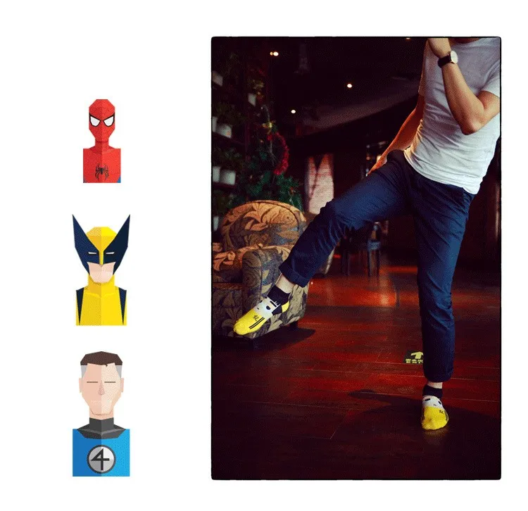 MYORED/7 пар = 1 партия; хлопковые носки с супергероями, супергероями, Суперменом, Бэтменом; американские носки-тапочки; невидимые носки; короткие носки