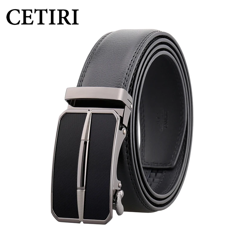 

CETIRI 10 Style Black Brown 3.5CM Top Brand Men Real Cowhide Belt Buckle Automatic Large Genuine Leather Luxury Designer Belts