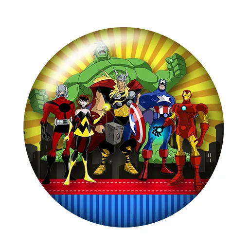 DB0481 Супергерои Супермен Ironman 18 мм кнопки 10 шт смешанный круглый стеклянный кабошон стиль для украшение с защелкой - Цвет: L