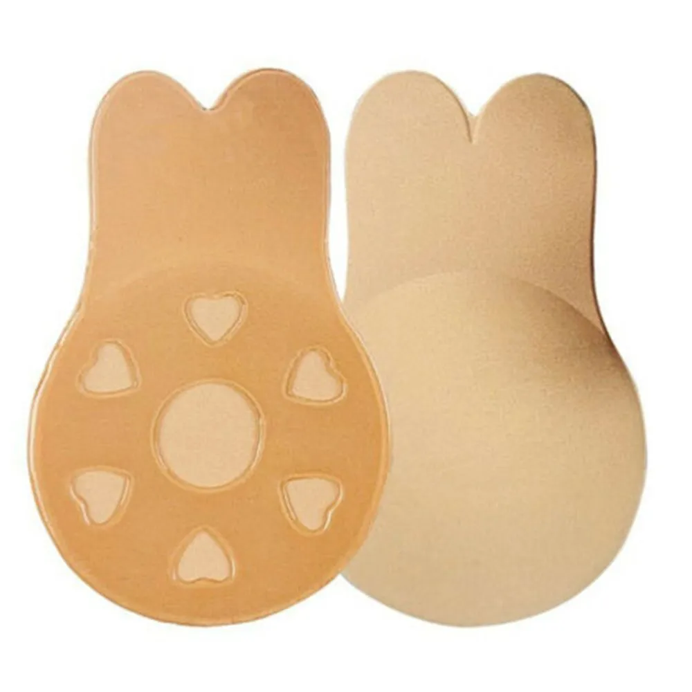 

2PCS/Pair Breast Petals Rabbit Nipple Full Covers Push Up Invisible Bra Reusable Adhesive Bra Lift Up Intimates for Party Dress