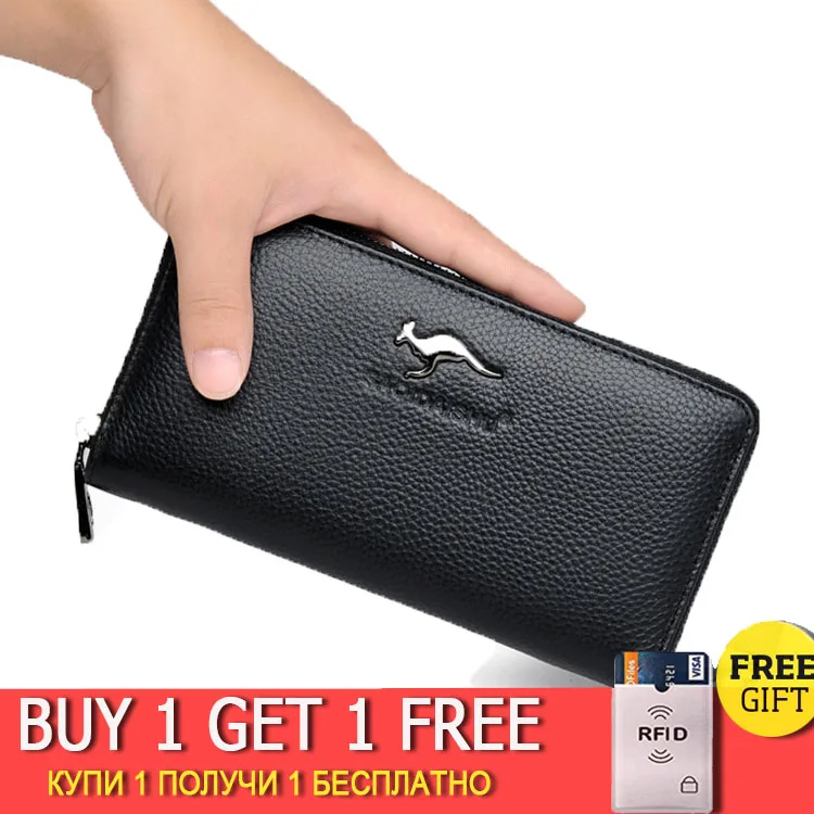 

Luxury Genuine Leather Men's wallet fashion Business Multifunction Long Men Wallet Clutch Male Coin Purse Money Bags Card Holder