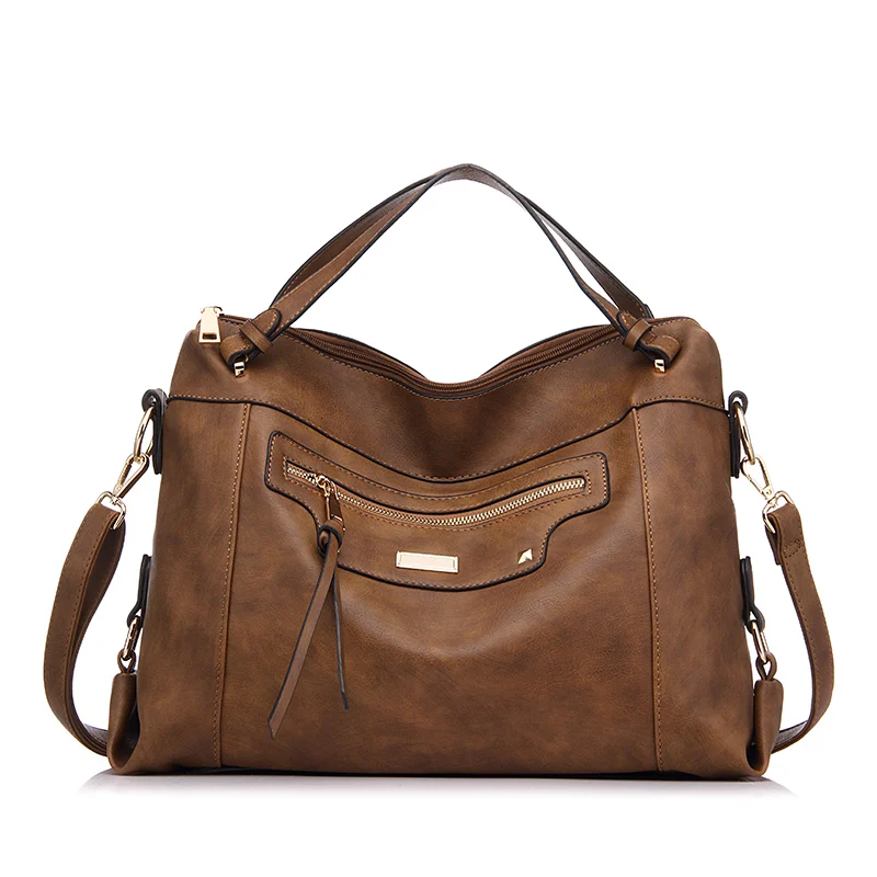 REALER женские сумки городские цыганские женские сумки через плечо для женщин из искусственной кожи большая сумка-мессенджер дамская модная сумка - Цвет: brown