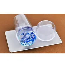 シリコーンネイルアートスタンパースクレーパーでキャップ透明3センチネイルスタンプスタンピングツール(China)