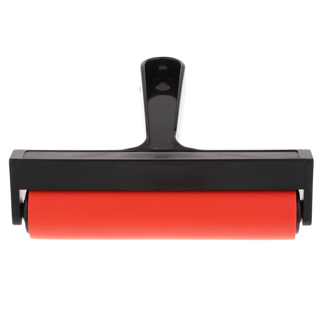 Premium Rubber Brayer Roller for Printmaking, Wallpaper, Stamping, Anti-Skid Tape Construction Tool, Gluing Application