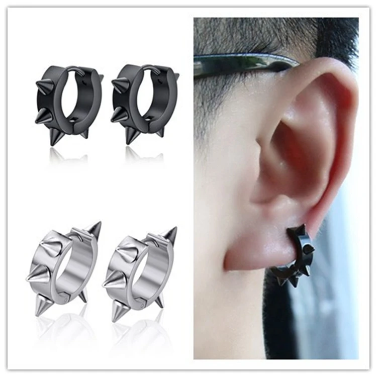 2016 Spike Stud Earrings For Women Men Stainless Steel Earrings Double