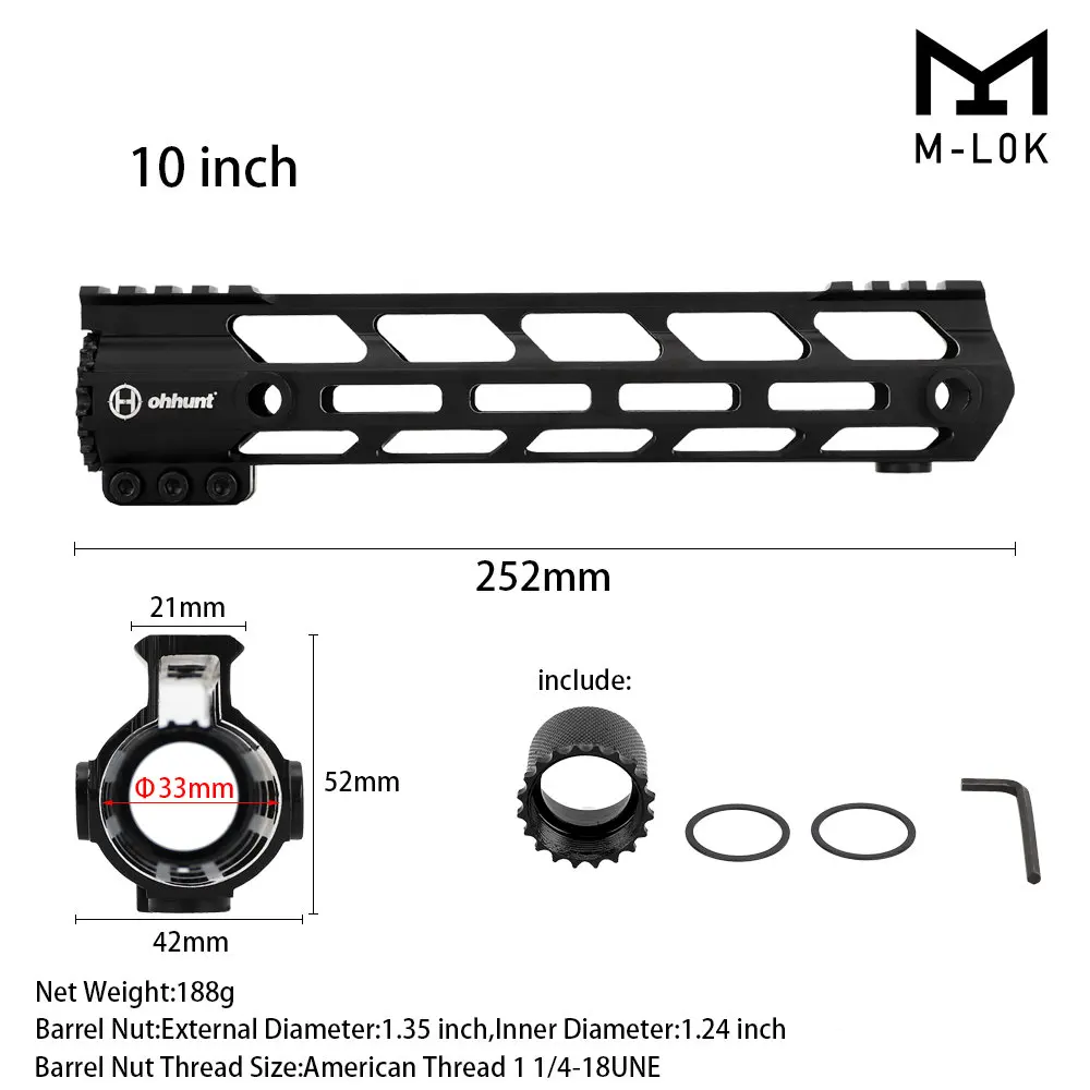 " 9" 1" 12" 13," 15" 1" AR15 свободном M-LOK ствольная накладка Пикатинни рельсы тонкий Защита для рук для охоты прицела W/гайка