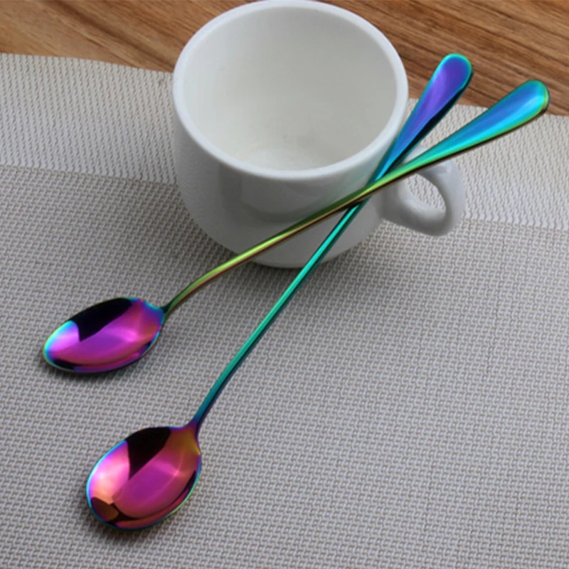 

Coffee Spoon Tea Spoon Small Mini Stainless Steel Cat Gold Rose Gold Teaspoon Dessert Honey Spoon with Long Handle Tableware