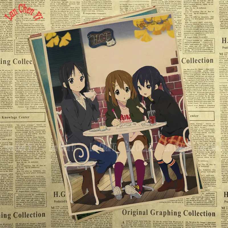 Японское аниме K-ON матовая крафт-бумага плакат украшение интерьера живопись