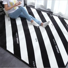 Скандинавские спальни ковры и циновки для дома гостиной нетканые ткани Полосатый плед коврики полиэстер спальни