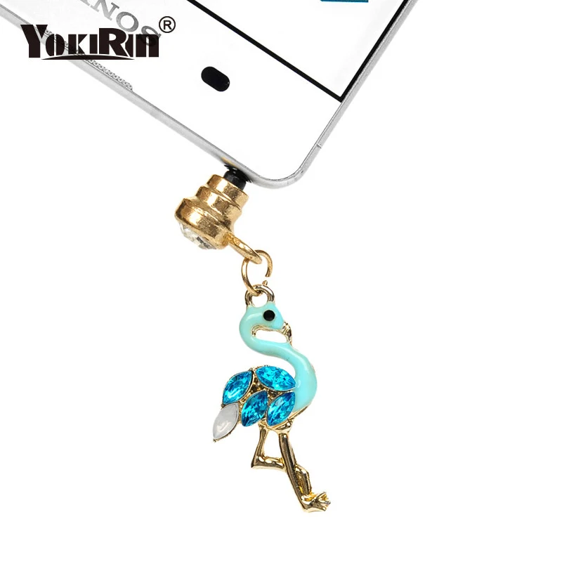 

Flamingo Universal Diamond Audio 3.5mm Headphone Jack Anti Dust Plug Mobile Phone Accessories Earphone Headset Dust Plugs