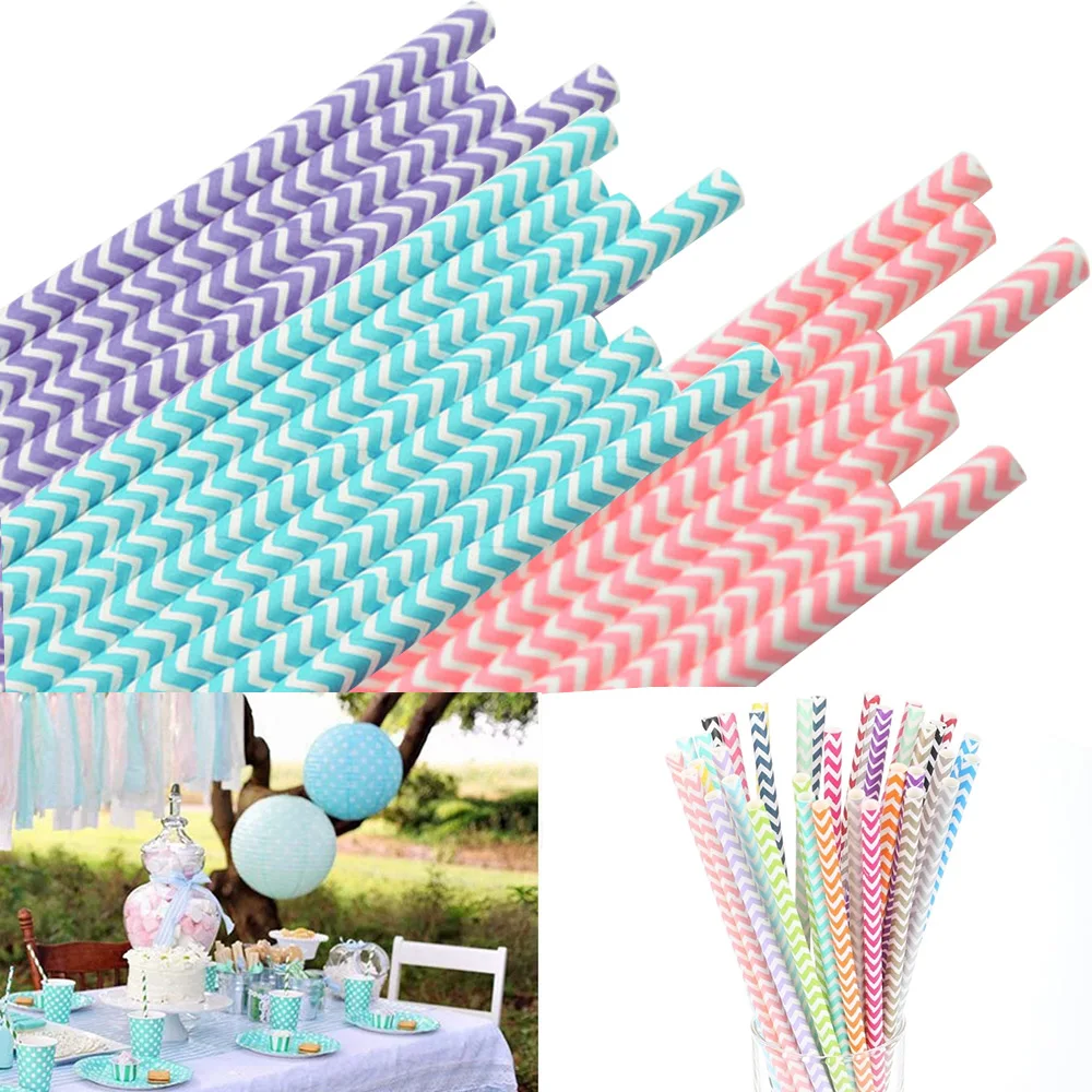 

2018 The new 25pcs Retro Stripe Vintage Paper Drinking Straws for Birthday party