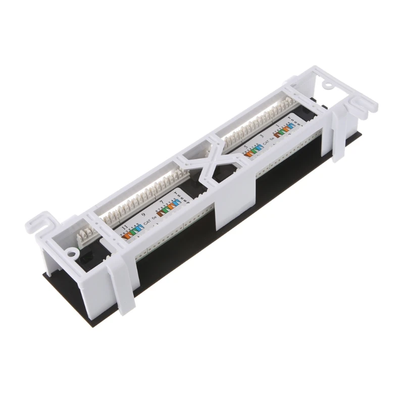 12 портов CAT5 CAT5E коммутационная панель RJ45 сетевое настенное крепление стойка