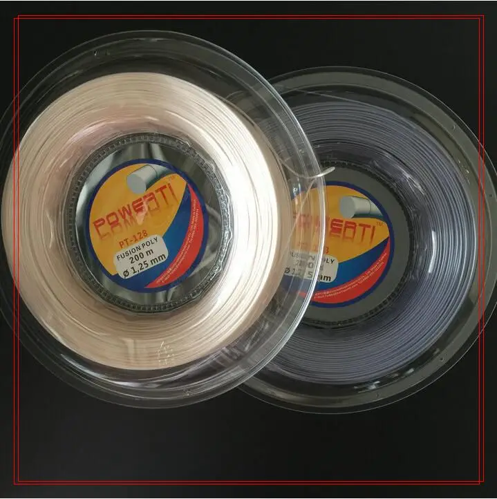 Genuine powerti Taiwan poly 200m round polyester tennis string hard feeling polyester tennis