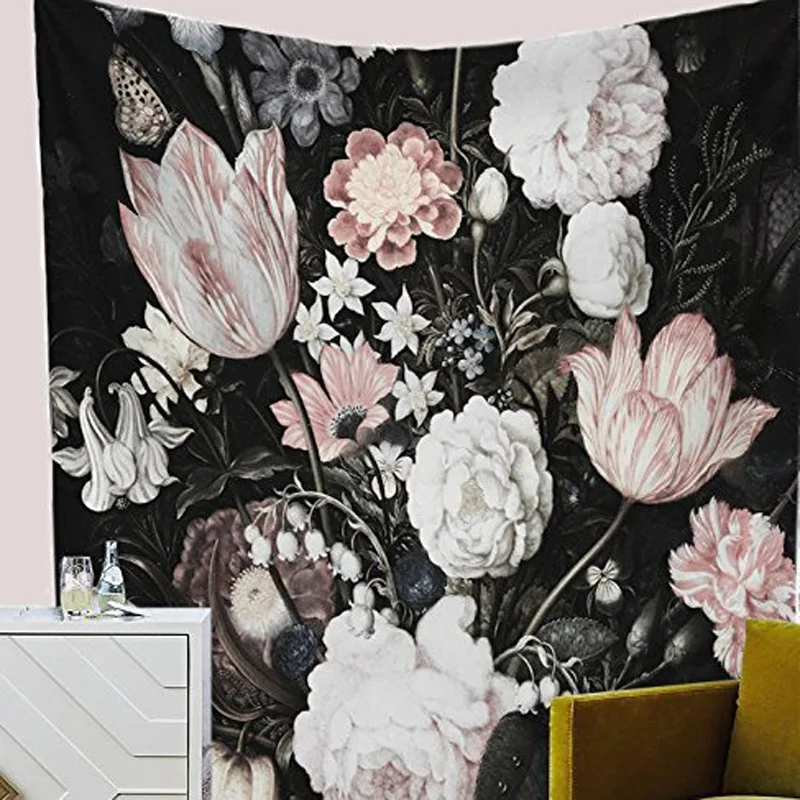 

1 Piece Art Flowers Wall Hanging Tapestry Sofa Blanket Home Decoration Sale