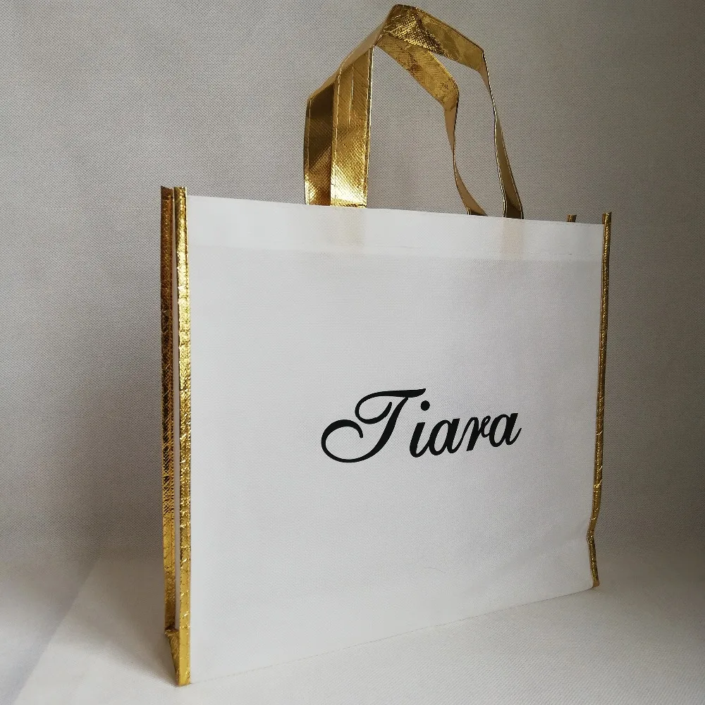 

1000pcs/lot 30x35Hx8cm Custom Printing Logo Eco-friendly Reusable Non Woven Promotional Shopping Tote Bag for Ads on Trade Show