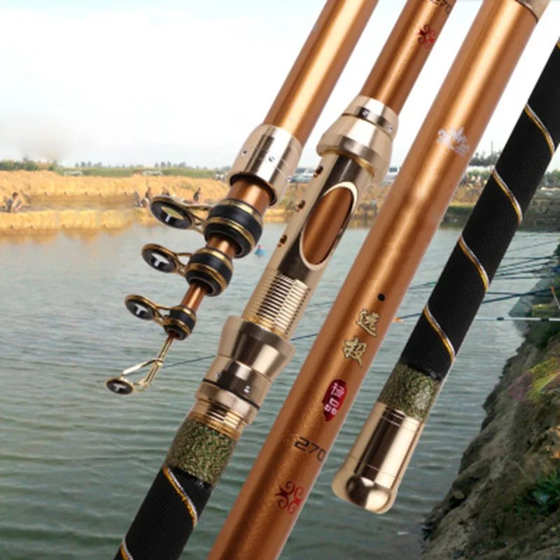 Carbon Fiber Wrap Banding Long Handle Fishing Rod 2.1m 2.4m 2.7m 3.0m 3