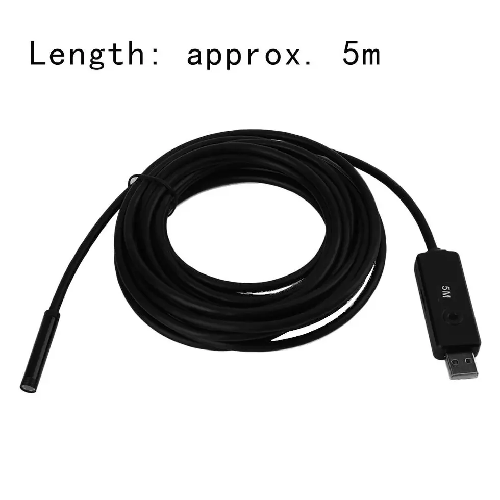 

10PCS 5M 7mm 6 LED USB Waterproof Endoscope Borescope Tube Inspection Video Camera