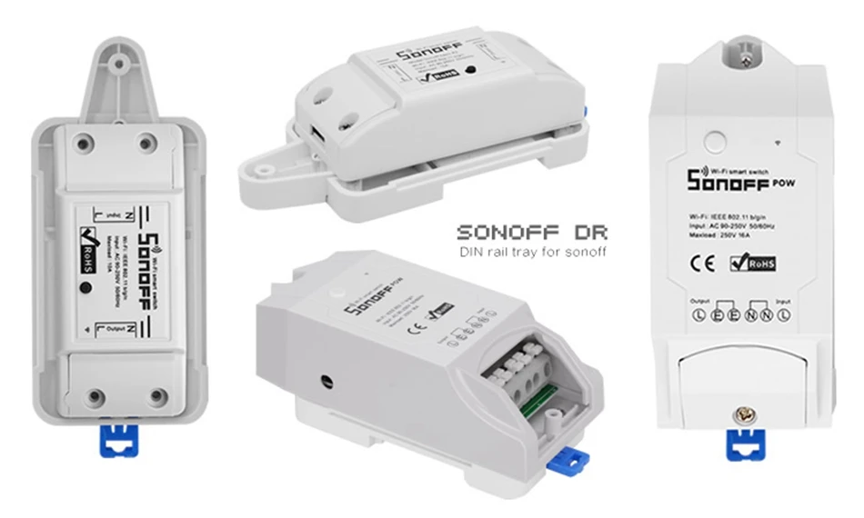 5 шт. SONOFF dr Din Rail лоток Регулируемый установленный рейку Чехол Держатель решение для Sonoff Basic/RF/POW/TH16/TH10/DUAL/G1