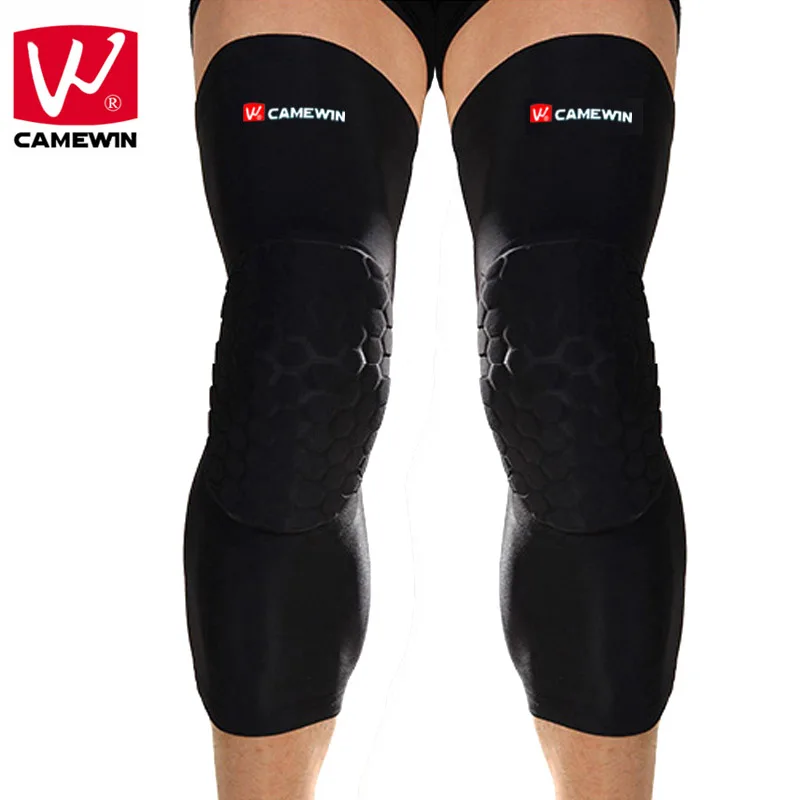 Billige CAMEWIN Marke 1 Paar Basketball Knie Protector Silikon non slip Knie Pads Hohe Elastische Atmungsaktive Sport Knie Unterstützung