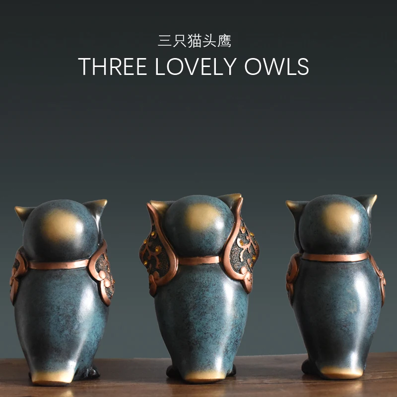 غرفة المعيشة خزانة مشروبات خزانة الديكور الإبداعية الحديثة المنزلية البسيطة جميل البومة الصغيرة تأثيث تمثال الدراسة المنزلية هدية