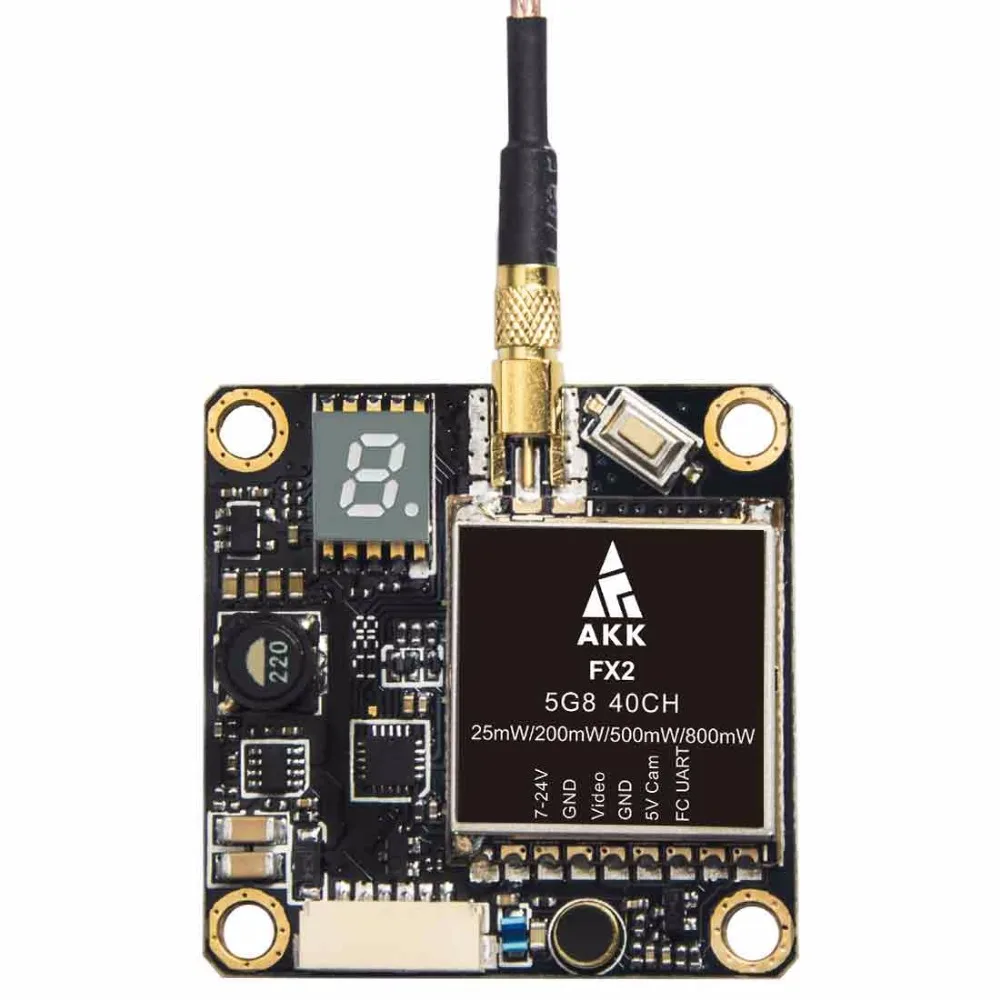 АКК FX2 5,8 ГГц 0,01/25/200/500/800 МВт 40CH переключаемый передатчик FPV с UART Поддержка серверный компьютером с экранным меню настройки по Betaflight Fligh