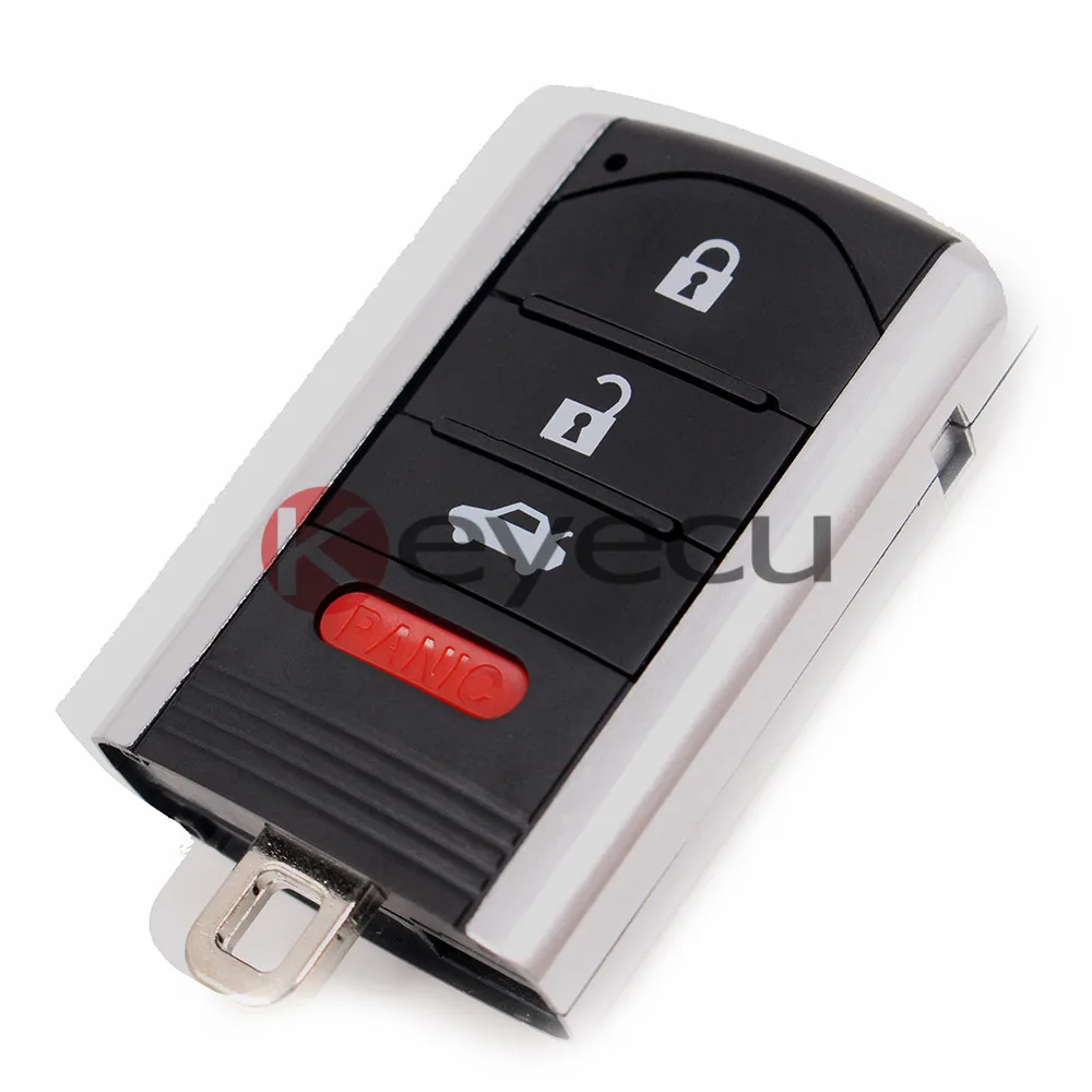 Keyecu Replacement Shell Smart Remote Key Case Fob Housing 3+1 Button