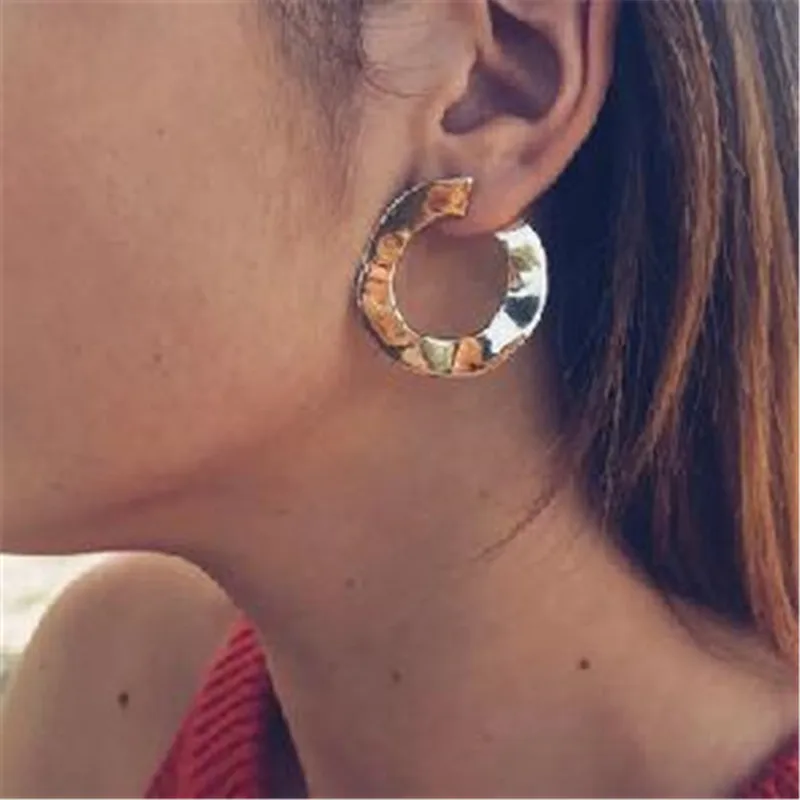 adolph Trendy irregular circle Hoop Earring Women punk Vintage Long Statement Earrings Fashion Jewelry Female brincos New